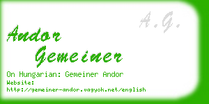 andor gemeiner business card